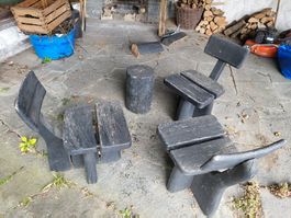 Massive Holzhocker für draussen