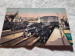 Zürich la gare 4 locomotives 1918