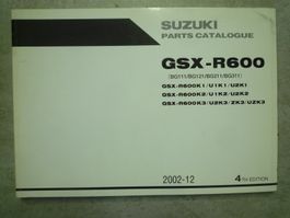 Ersatzteil -Katalog Suzuki GSX-R 600   Jg.2002-12