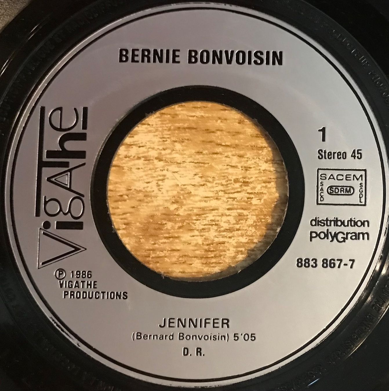 Dischi in vinile: BERNIE BONVOISIN - JENNIFER – Usato da Bussigny venduto da vinyl-pas-cher 2