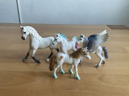 Schleich Pferde Unicorn Pegasus Set 4 Stk. guter Zustand
