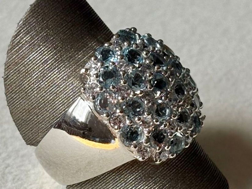 Anelli: Topas Ring, Hellblau-Weiss, NEU, Gr. 57 – Nuovo (secondo la descrizione) da Brugg AG venduto da lau_9rvy 4