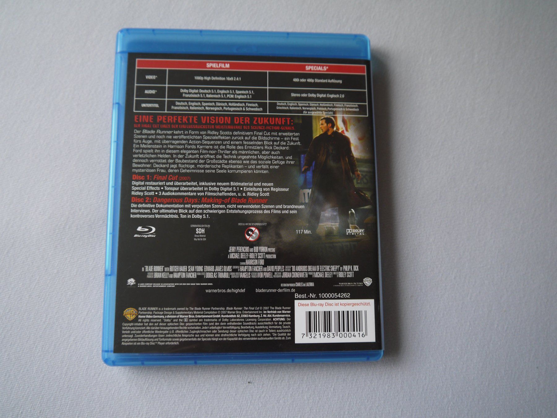 Tutti i DVDs: BLADE RUNNER(1982) - Final Cut -2 Disc Special Edition – Usato da Hagendorn venduto da Blaf 1