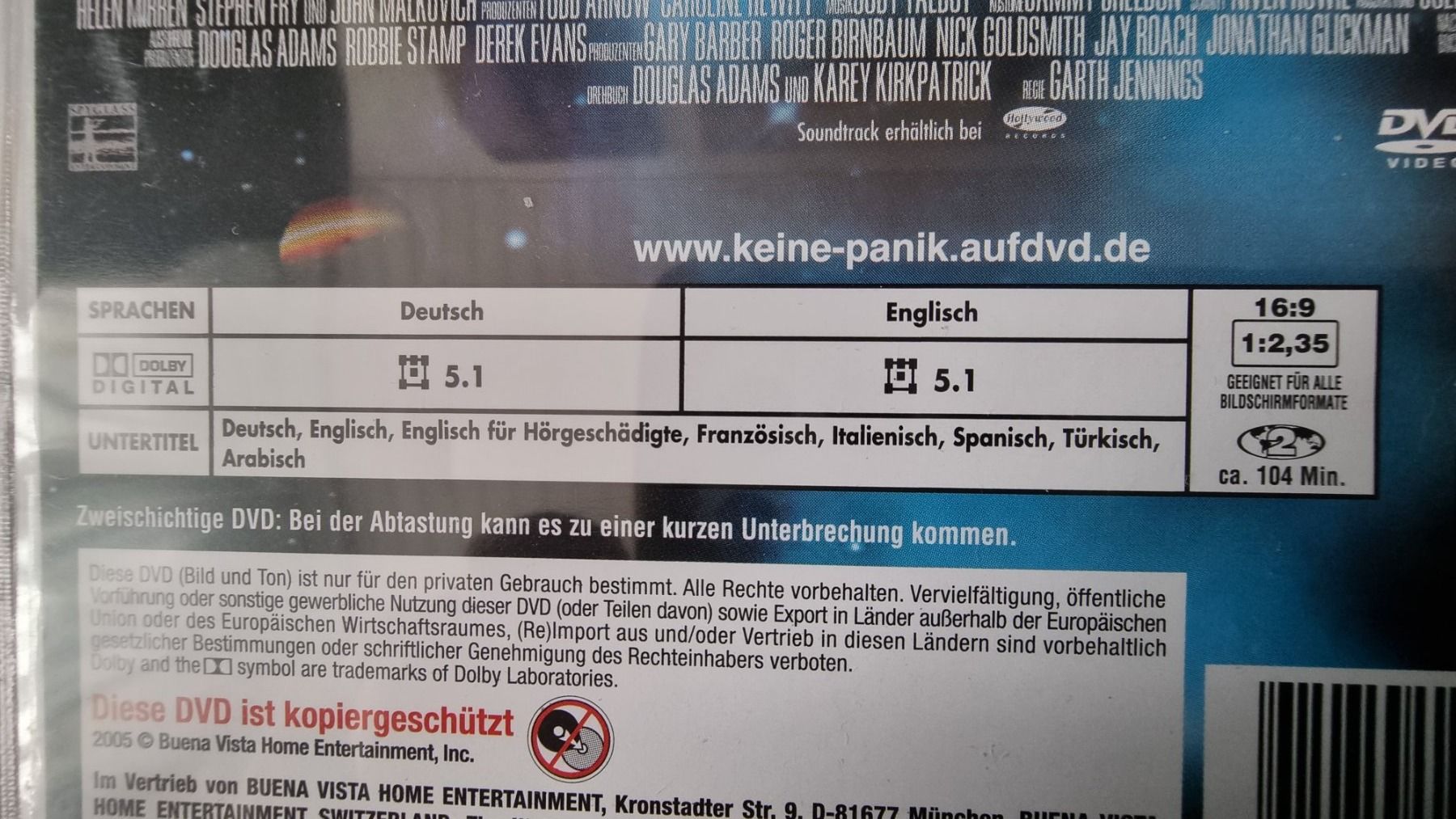 Tutti i DVDs: DVD Per Anhalter durch die Galaxis - Disney – Usato da Oetwil am See venduto da fineli2 1