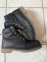 Schwarze wasserdichte Timberland Boots aus Leder in 38