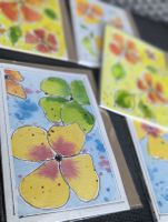 5 Grusskarten Set Aquarell mit Umschlag Handgemalt 