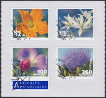 2011, Nr.1376-1379 (Gemüseblüten) mit Ersttags-Stempel.