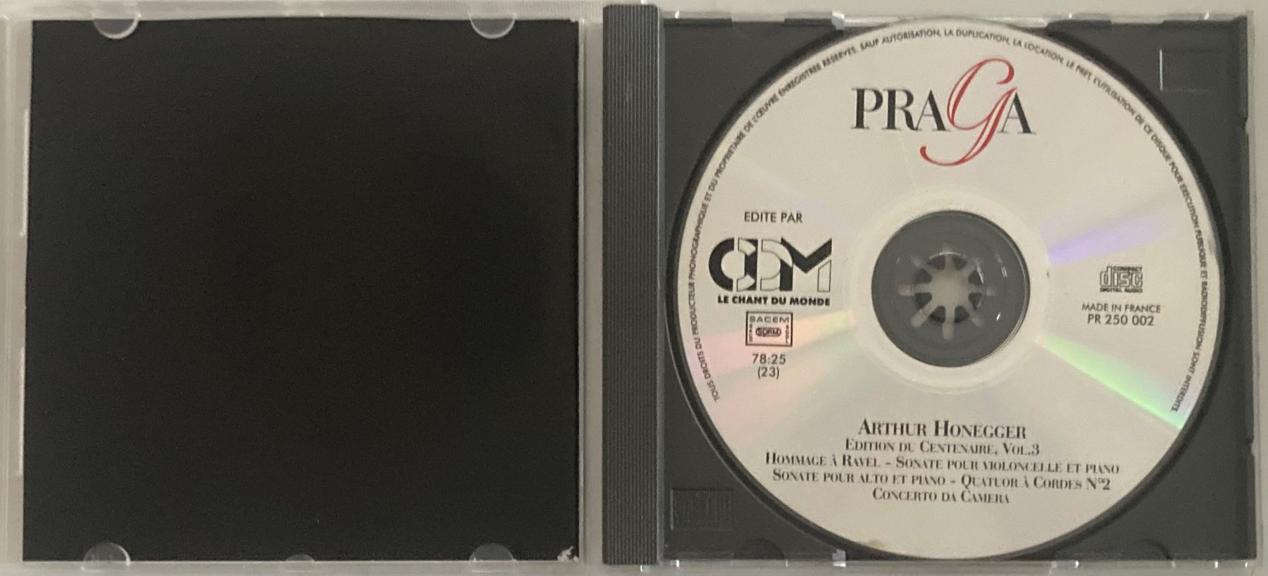 CD: ARTHUR HONEGGER  - THE ARTHUR HONEGGER CENTENARY VOL. 3 – Usato da Poliez-Pittet venduto da Newtown-Records 2