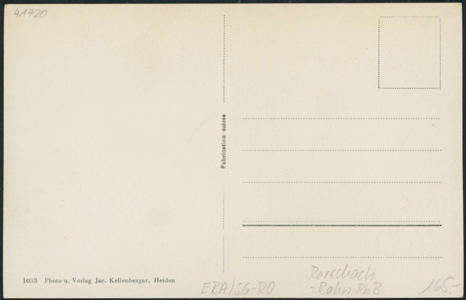 Cartes postales: SG Rorschach Heiden Bahn RHB – Neuf (Voir description) à Schindellegi par dolpitz 1