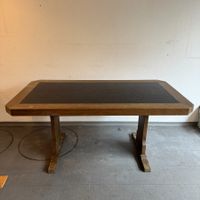 Rustikaler Vintage Tisch Holz mit Schieferplatte 85 x 160 cm