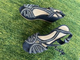 Charles & Keith Denim Wedges | 36 | NEW