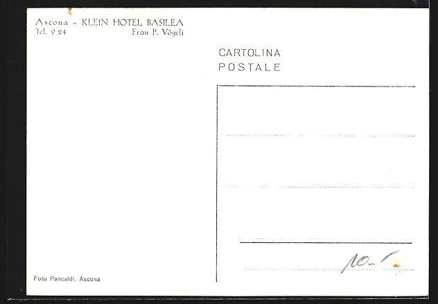 Ansichtskarten: AK Ascona, Klein Hotel Basilea – Gebraucht aus Berlin von bartko-reher 1