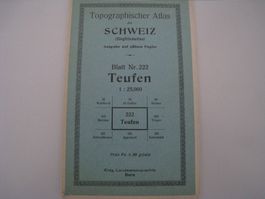 Topographischer Atlas Schweiz: Teufen Blatt 222  Top
