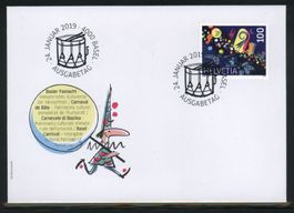 2019, FDC, Sondermarke Basler Fasnacht (Nr. 1712)