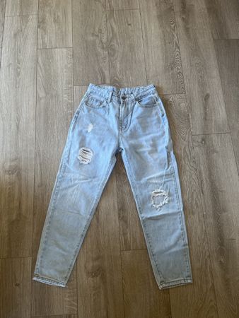 Jeans bleu taille haute