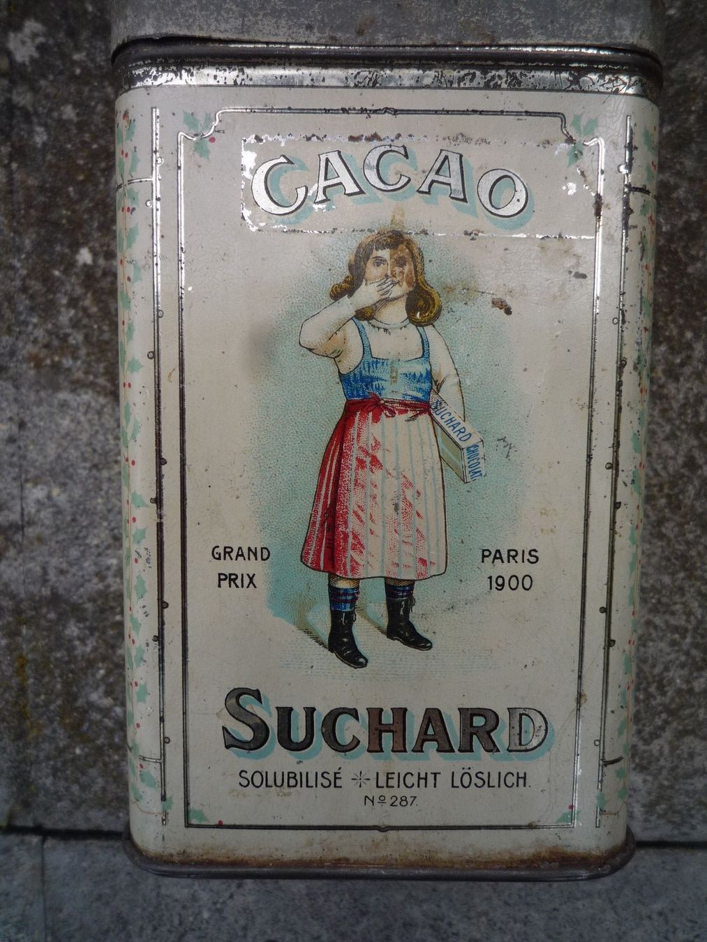 Tutte le decorazioni: Antike Blechdose CACAO SUCHARD No. 287 – Usato da St. Gallen venduto da Gartenfreund