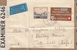 Zensurbrief, gelaufen 13.5.42 n. England, Luftpost, Mischfr.