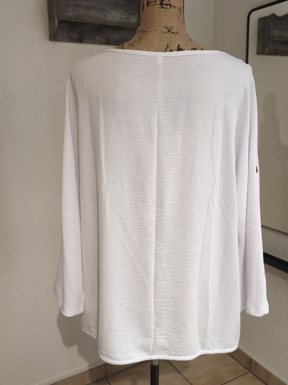 Camicette: Damen Bluse Langarm Weiss Grösse L 100% Polyester – Nuovo (secondo la descrizione) da Emmetten venduto da SecondhandSiska 2