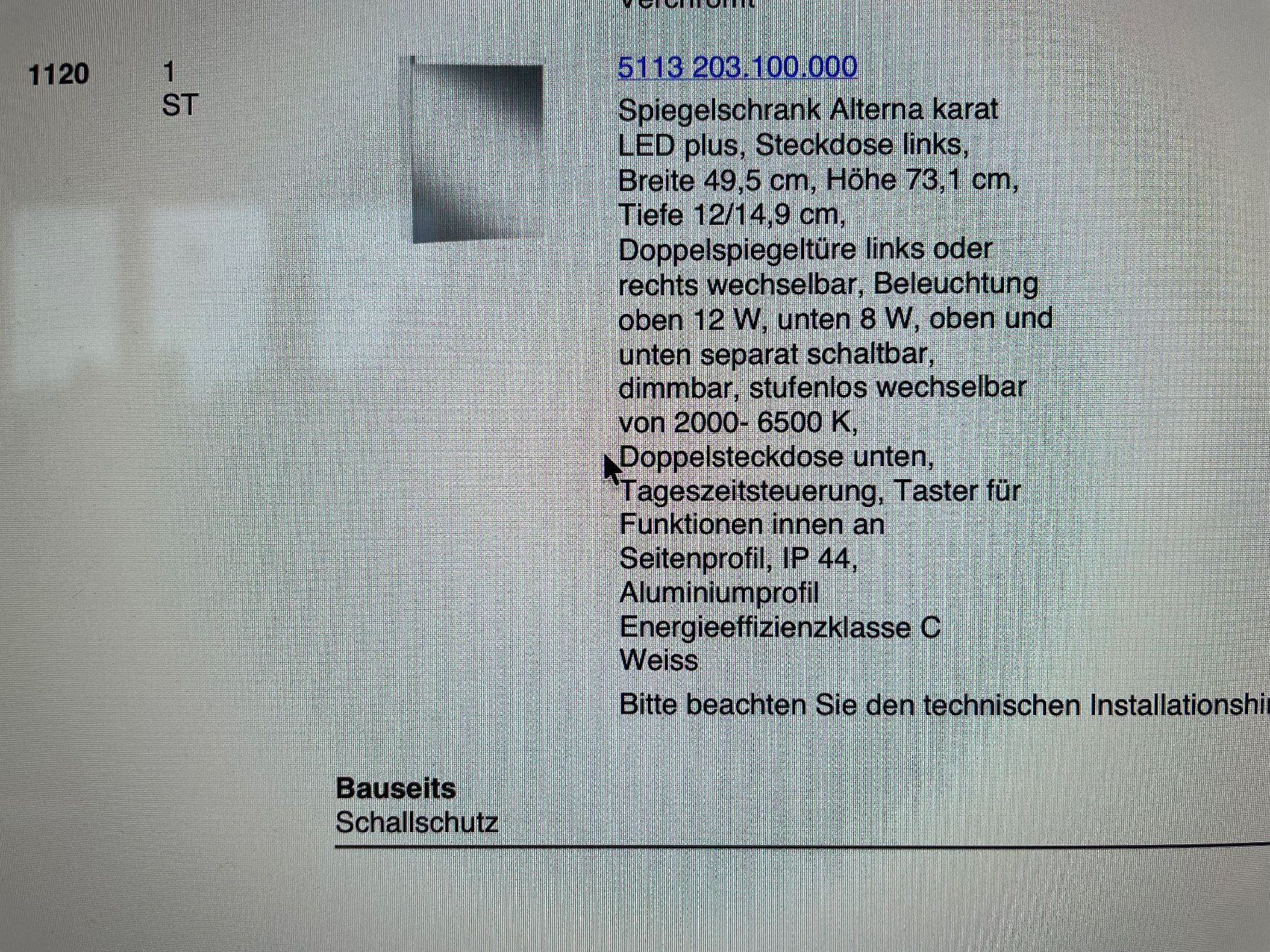 Alterna Spiegelschränke: Spiegelschrank Alterna karat – Neu (gemäss Beschreibung) aus Riehen von Wincine 4