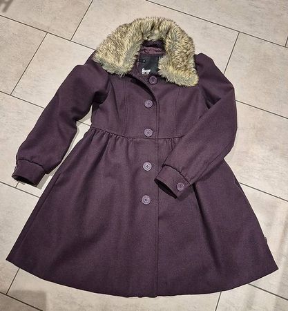 Eleganter Damen Mantel violett Gr. M