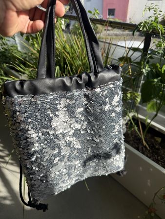 Glitzer Tasche Einkaufsack Rucksack 