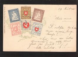 AK Briefmarkensprache , gel. 1902 