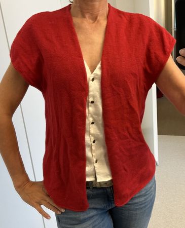 Kaschmir Gilet rot Gr. M Angora Seide Wolle