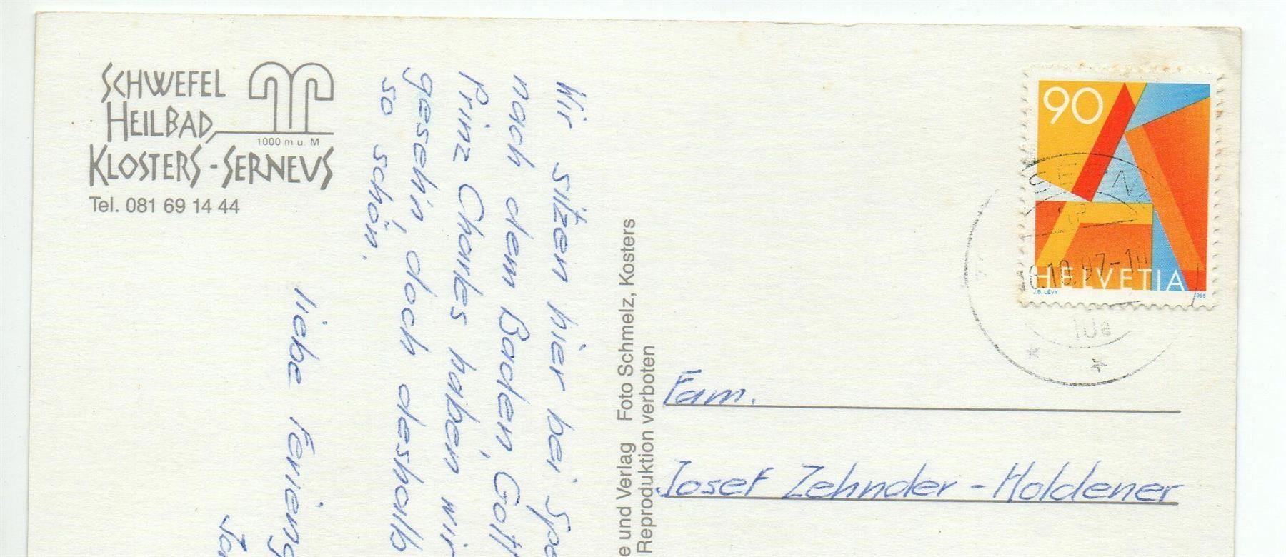 Cartoline postali: KLOSTERS Bad Serneus – Usato da Jona venduto da philajona 1