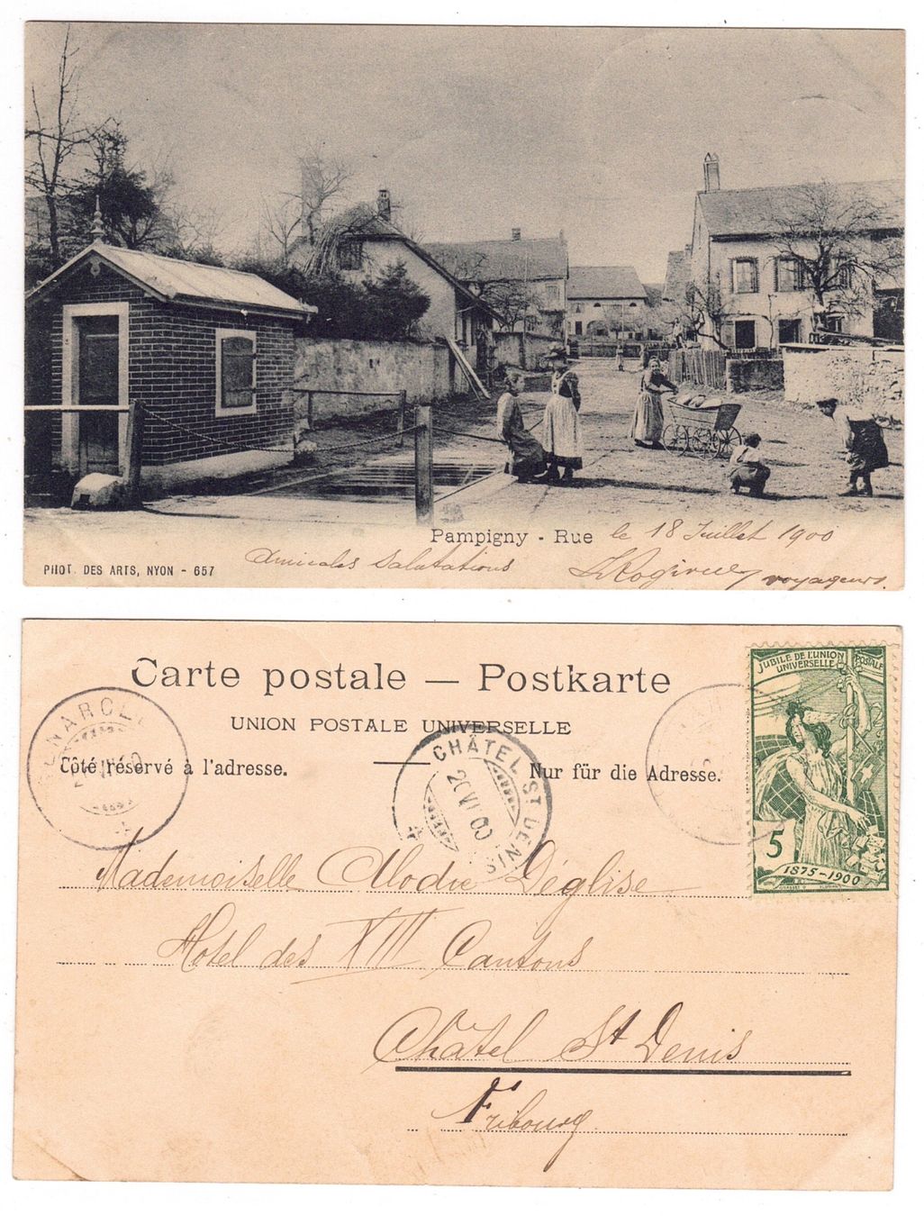 Cartoline postali: Pampigny, la Rue – Usato da La Tour-de-Peilz venduto da amjust