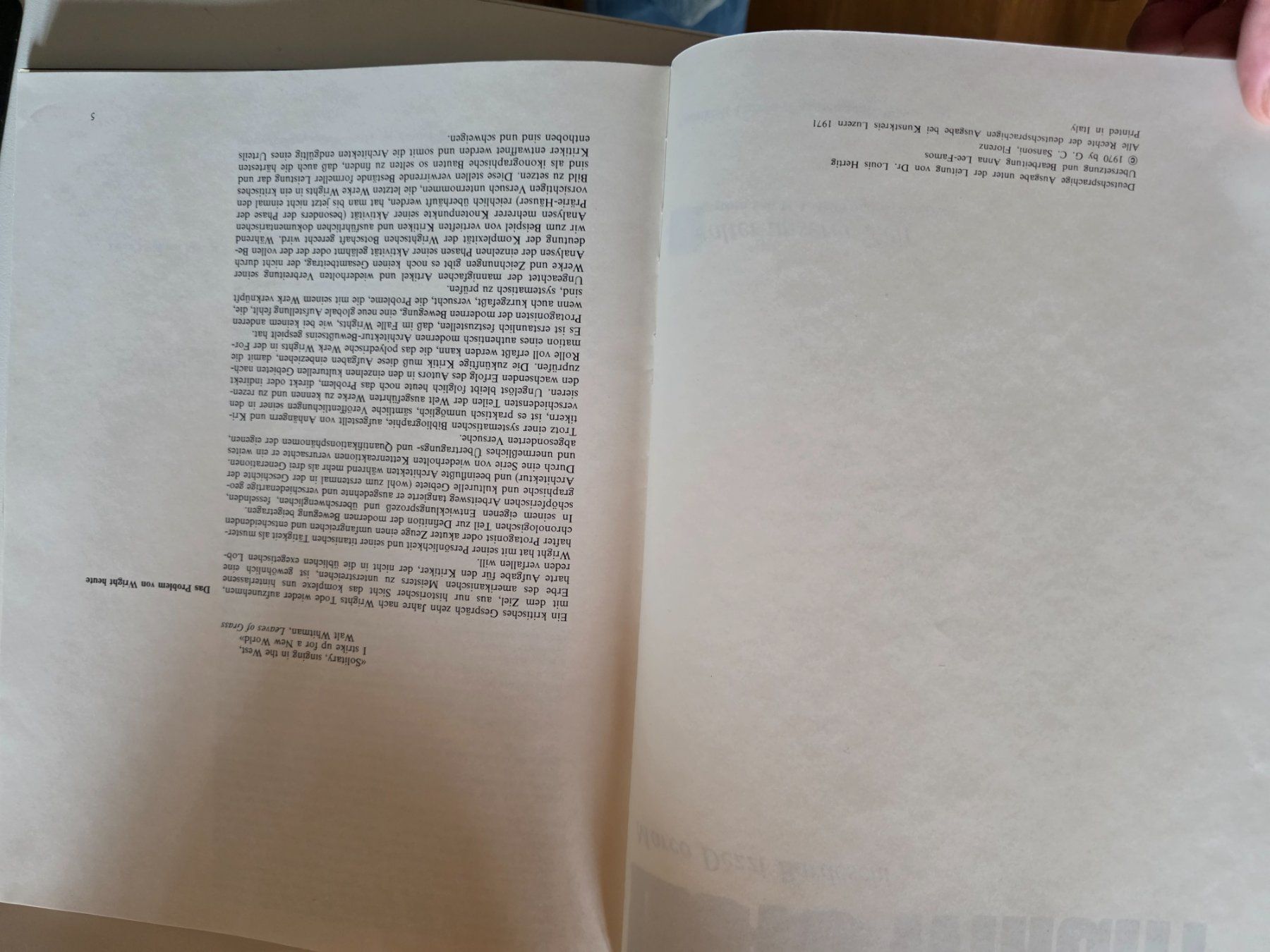 Libri: Frank LL. Wright - Gestalter unserer Zeit - 1970 – Usato da Walterswil BE venduto da Lonitti 7