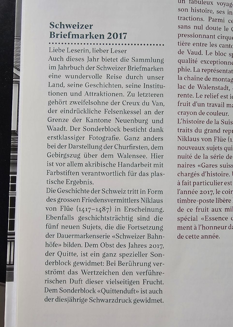 Tutti i francobolli: Schweizer Briefmarken Jahrbuch 2017, inkl. Folder Sonderbloc – Nuovo (secondo la descrizione) da Wangen b. Olten venduto da ErikaK06 2