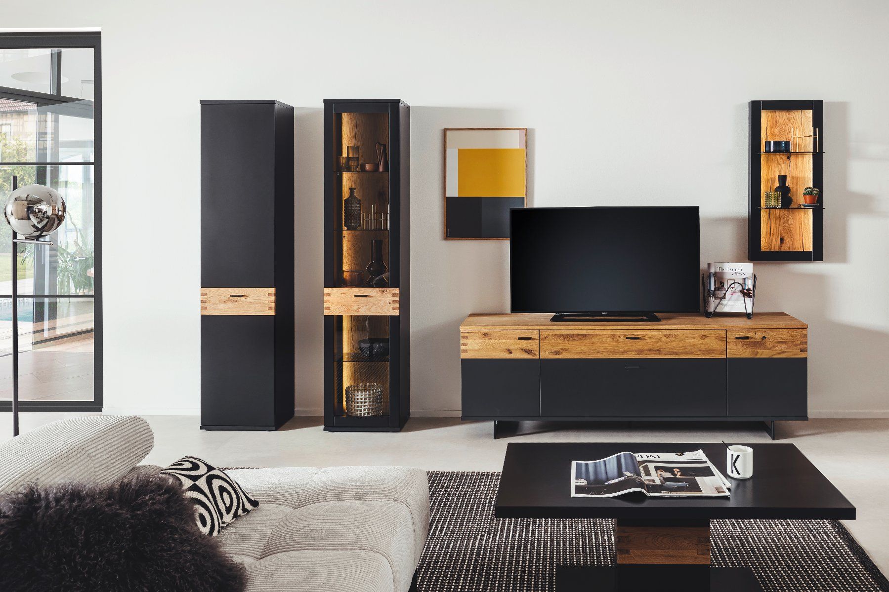 Cassettiere: Sideboard CESENA Wildeiche massiv schwarzgrau 180 cm – Nuovo e nell'imballaggio originale da Unterentfelden venduto da moebelrufli 7