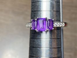 Amethyst Ring 💎✨ 925 Silber vergoldet S110