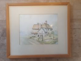 Aquarell Gesellenhaus an Landstrasse 45.5 x 39 cm