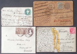INDIA: Des pièces postales des années env. 1892 à 1925