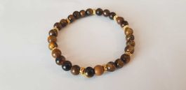 Armband Tigerauge mit Feingold Perlen 24K  *NEU*
