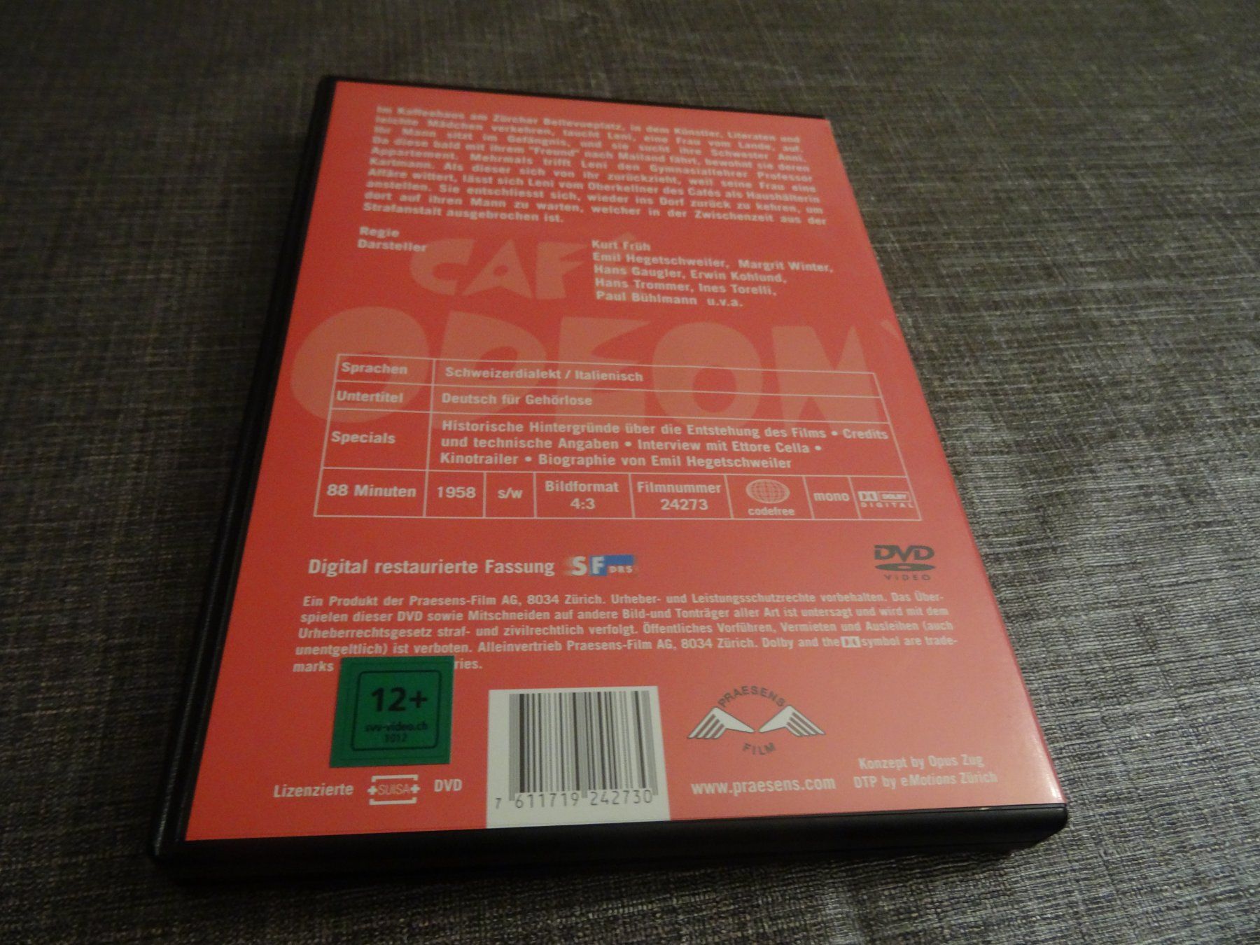 Tutti i DVDs: DVD CAFÉ ODEON Kurt Früh SCHWEIZER FILM – Usato da Olten venduto da Disc-Verkauf 2