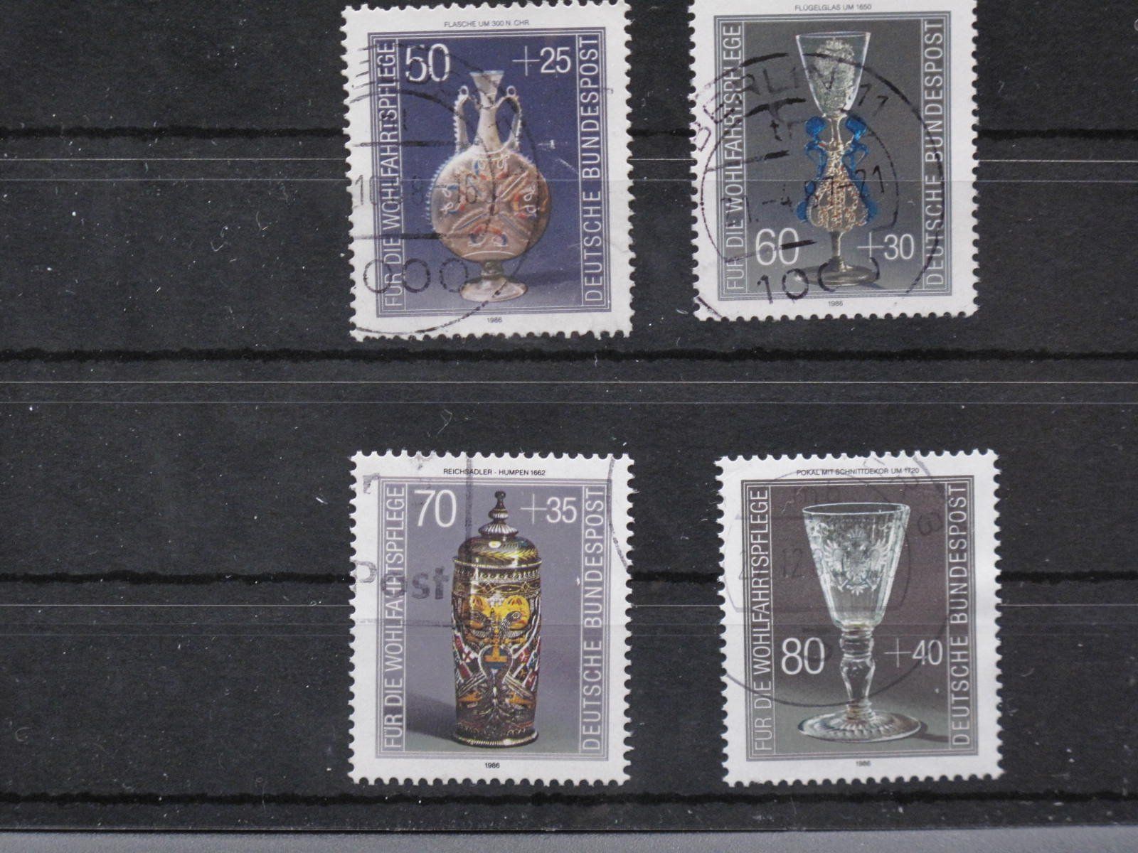 Alle Briefmarken: BRD 1986 Kostbare Gläser gest – Gebraucht aus Wil SG von fva01