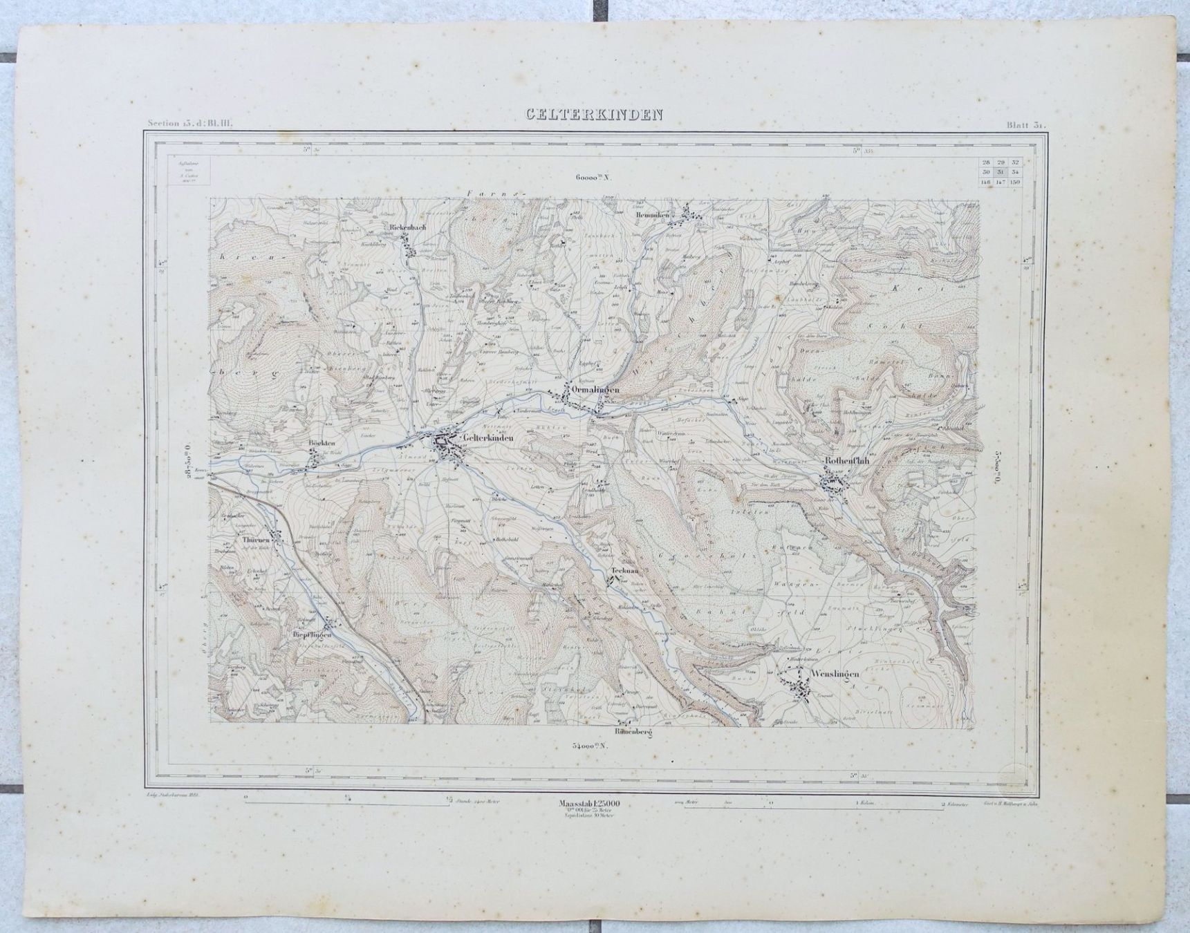 Cartine & Atlanti: 7 Siegfriedkarten 1:25'000 1877 - 1887 – Usato da Brugg AG venduto da hapeha 3