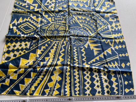 Modern Art Schal, Foulard, Quadrat blau-gelb 67x67cm