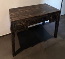 Mango Massiver Holzpult / Schreibtisch mit 3 Schubladen
