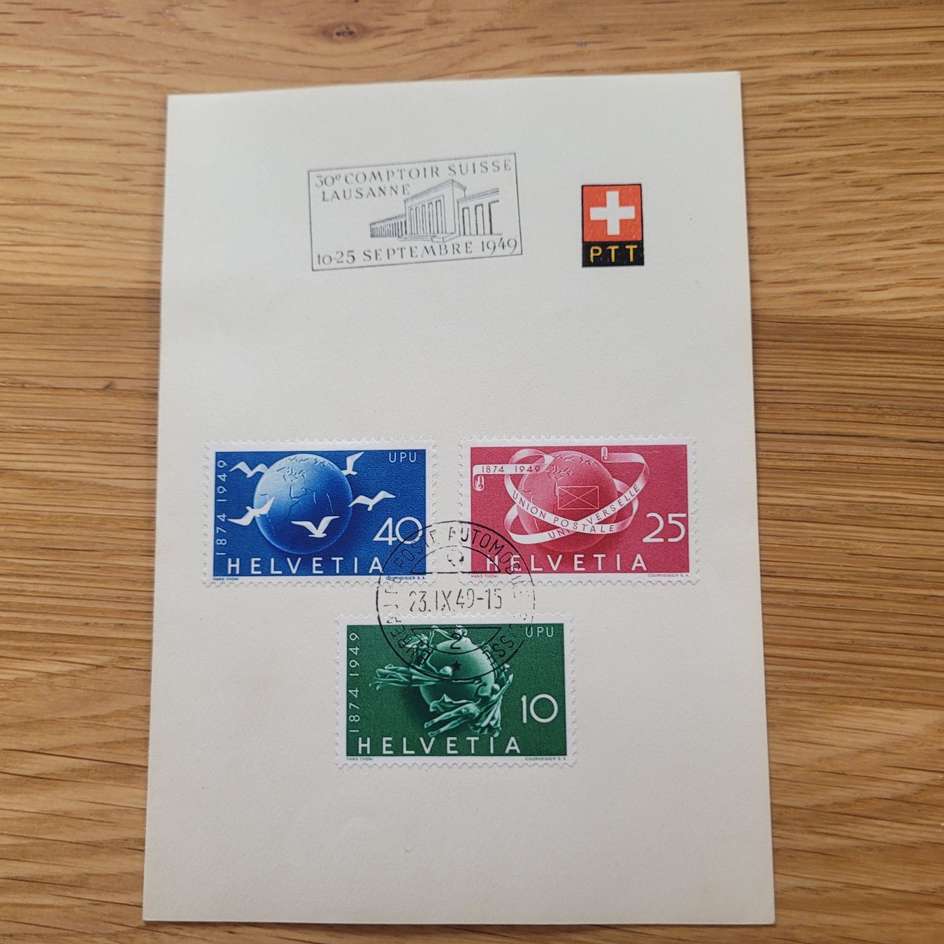Alle Briefmarken: Dokument PTT  Lausanne 1949 – Gebraucht aus Biel/Bienne von Destockweb