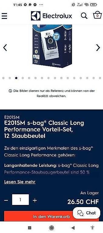 Electrolux Aspirateurs & Accessoires: Electrolux - Staubbeutel - E201SM – Neuf avec emballage d'origine à Teufenthal AG par Agnieszka93 1