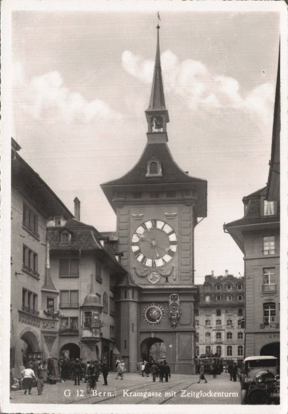 Cartoline postali: Ansichtskarte Bern Kramgasse mit Zeitglockenturm – Usato da Oberkirch LU venduto da sa_kr
