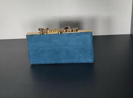 Jimmy Choo Celeste Clutch Bag, Midnight Blue Suede 💙💙
