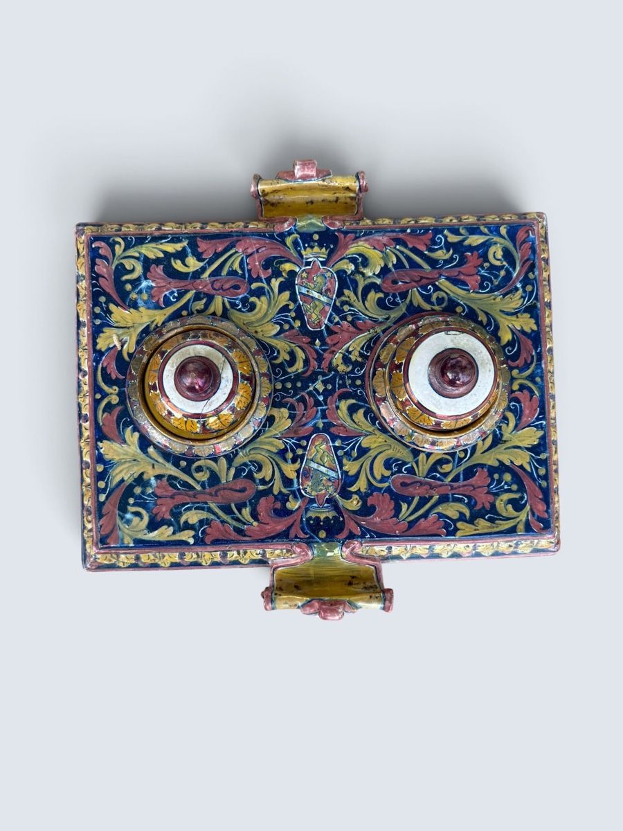 Altro in Antiquarato & Arte: Grand encrier ancien double en faïence polychrome  – Usato da Conthey venduto da inf_rt7m 2