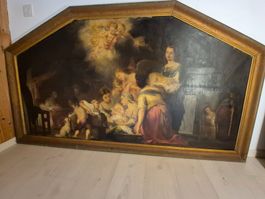 Grande peinture Nativité 17e/Grosse Gemälde Geburt Christi