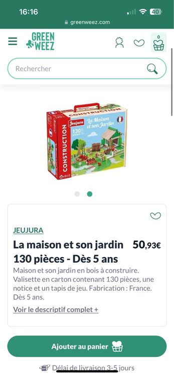 9868502 Jeujura 8225 MAISON DU JARDINIER 50 Pieces Gioco di Costruzione