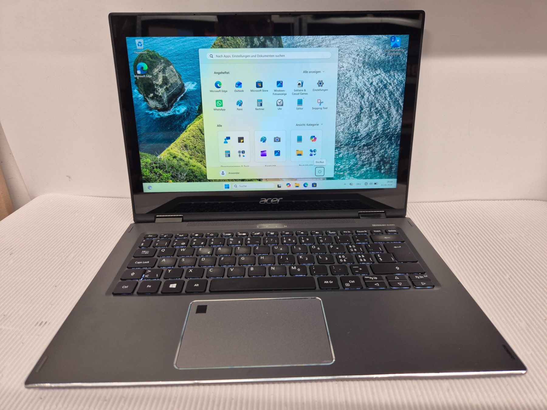 Acer Portables: Acer Spin 5 mit Core i5 + SSD + Win11 – D'occasion à Sitterdorf par Lenggi7