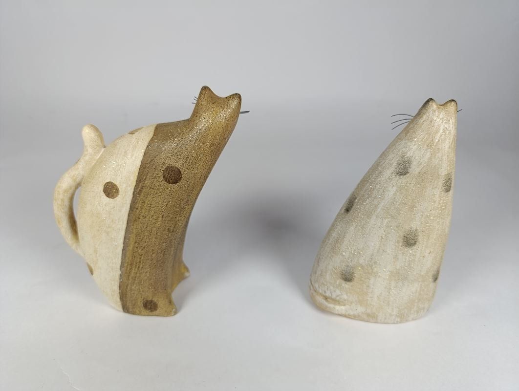 Statuette: 3 Statuettes décorative chat en argile – Usato da Thielle venduto da Plusvalue_Neuchatel 2